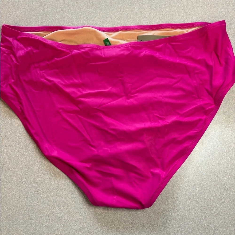 J. Crew Magenta High Waist High Leg Bikini Bottom NWT